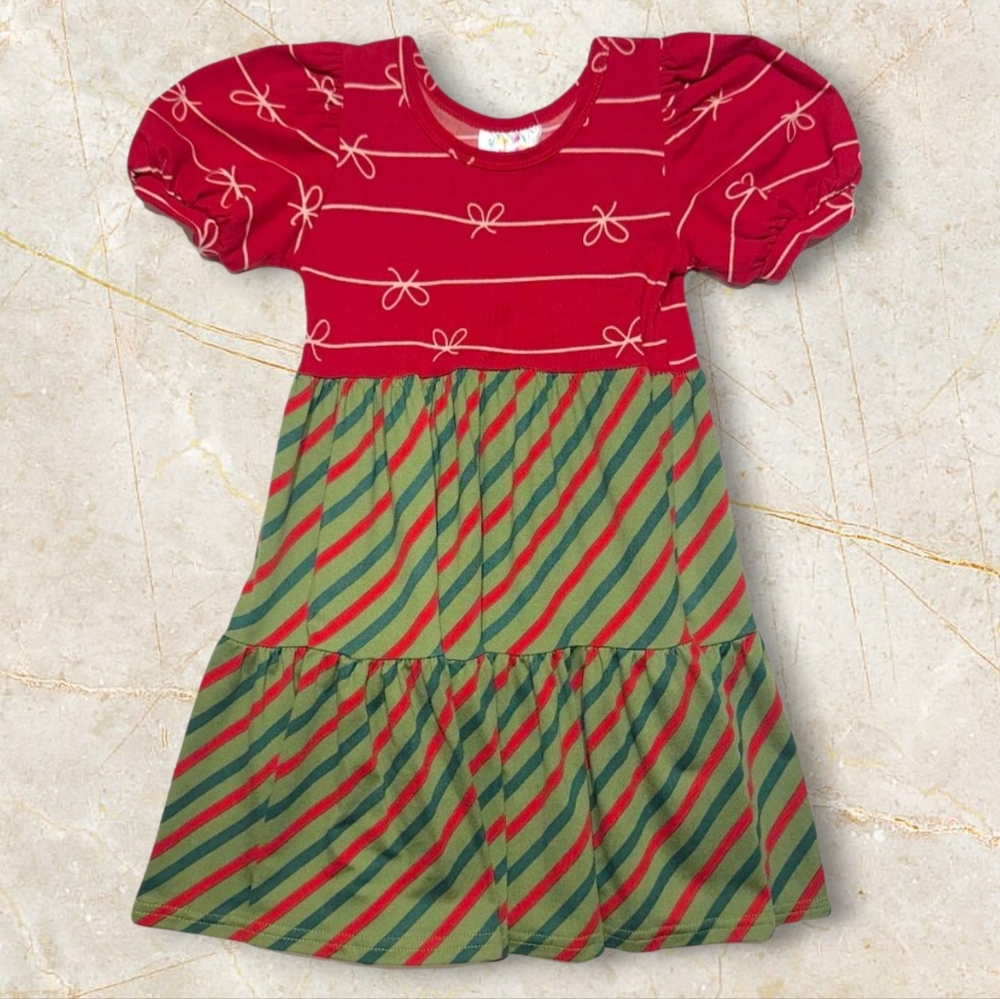 Dot Dot Smile Peppermint Wishes Tier Dress 2T Toddler Holiday